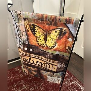 Butterfly Garden Flag Believe Art Print